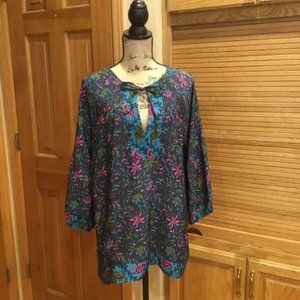 {Anthropologie} Tolani BOHO Floral Blouse Large-769305-1